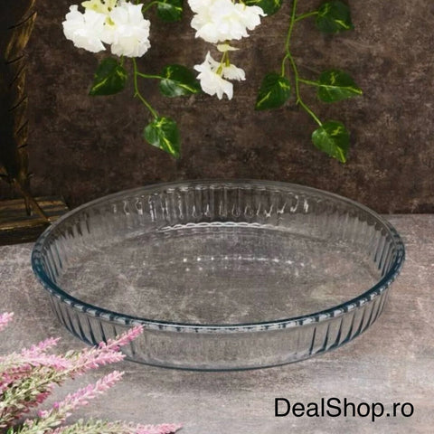 Vas Yena Rotund Borcam 2.95 L, Ø 32 cm, Sticlă Termorezistentă pentru cuptor,59014