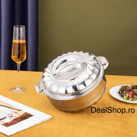 Caserola 4.3 litri termica din inox pastreaza alimentele calde sau reci