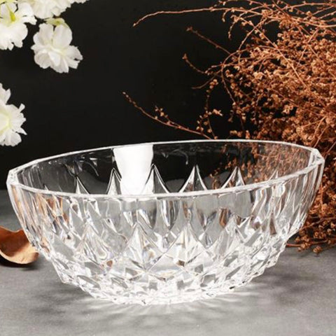 Bol oval din sticla Lavinia 24 x 15.5 x 9.5 cm design elegant cu efect de cristal ideal pentru servire rafinată