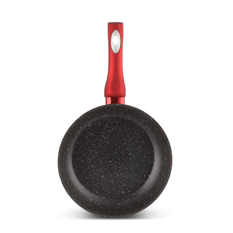 Set 3 Tigai cu invelis din marmura Royalty Line Red– Diametru 20 cm 24 cm și 28 cm Antiaderente pentru Gatit Sănatos și Uniform