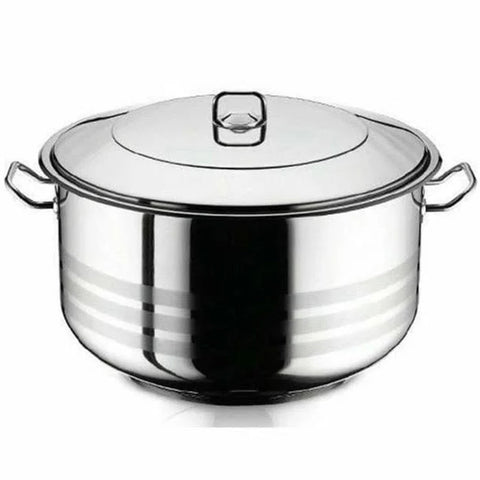 Oala inox profesionala cu capac Gastro, fund dublu 54 litri, 50 x 30 cm