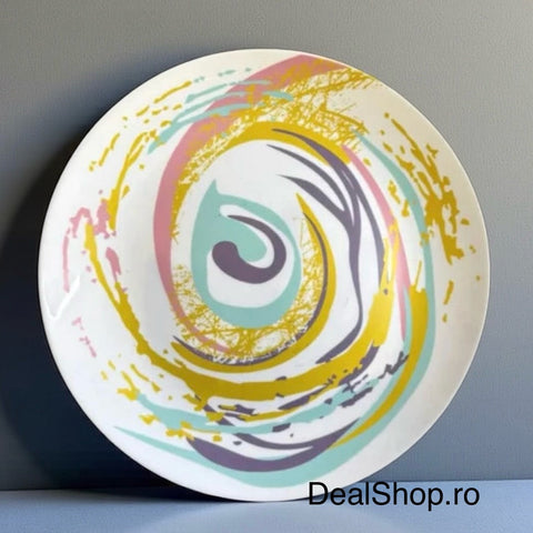 Serviciu de masa Spiral din opal pentru 6 persoane,18 piese design modern rezistent și elegant