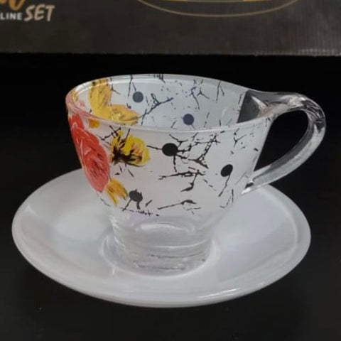 Cești de Ceai și Cafea din Sticlă, 200 ml– Set 6 Bucăți Galaxy, Design Elegant