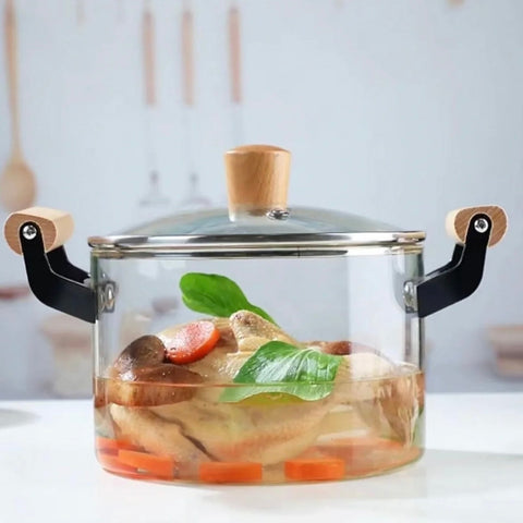 Cratita 3,2 litri sticla borosilicata cu capac rezistenta la temperaturi înalte ideala pentru gătit gustos si sănătos