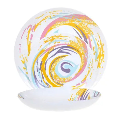 Serviciu de masa Spiral din opal pentru 6 persoane,18 piese design modern rezistent și elegant