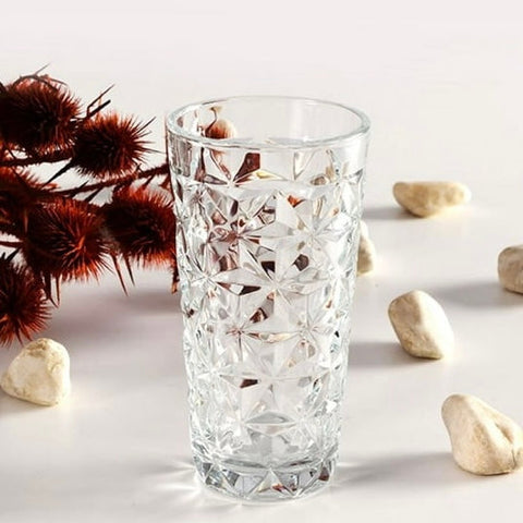 Set 4 Pahare Estrella 290 ml – Sticlă elegantă cu model geometric, ideale pentru apă, suc sau vin alb