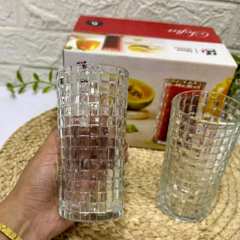 Set 6 pahare sticla 330 ml Sofia Diamond model diamant