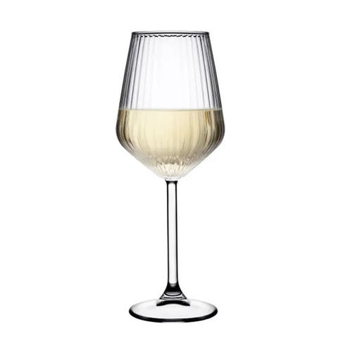 Set 6 Pahare Vin Allegra Focus 350 ml – Design striat sticla Premium