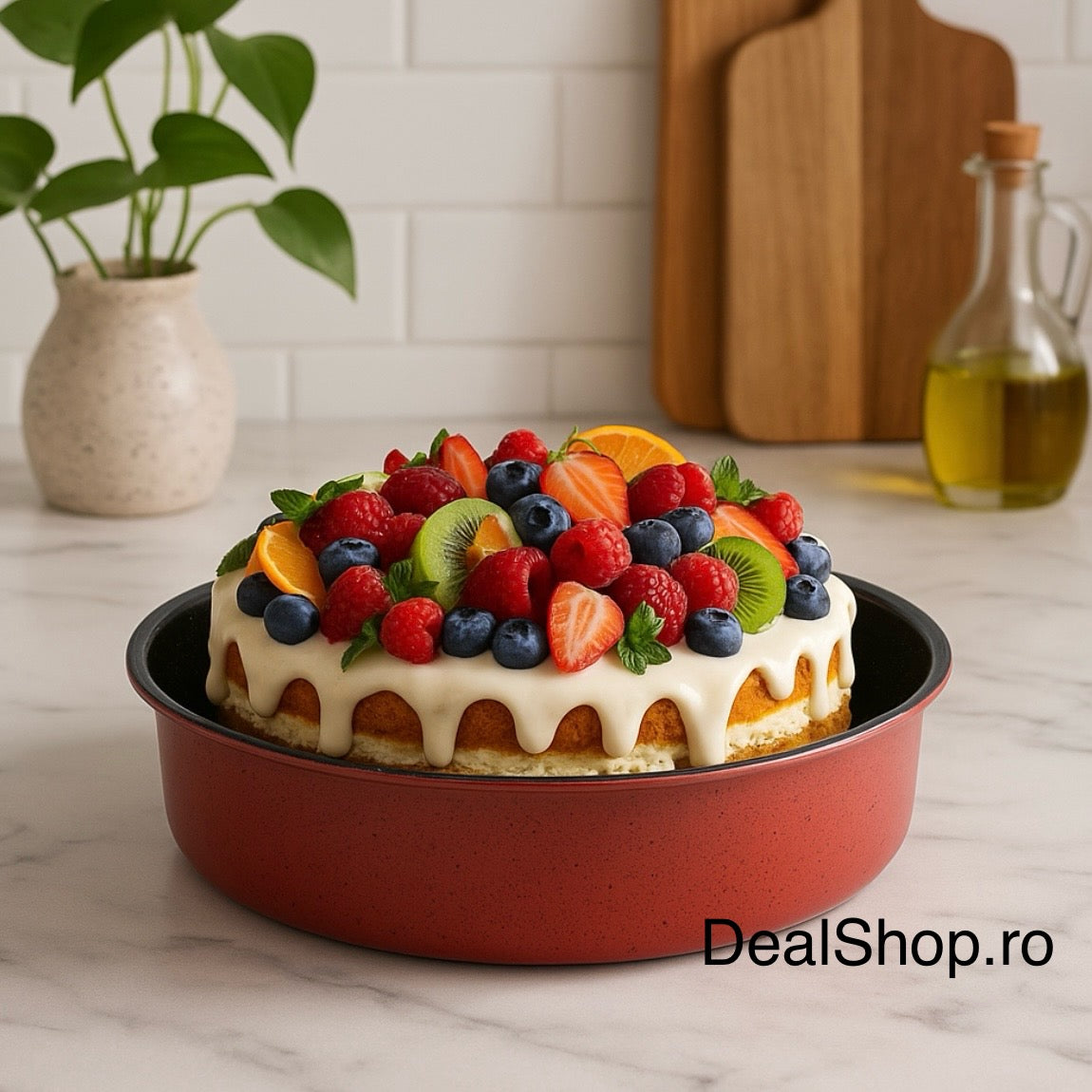 Tavă cuptor rotundă Heinner 30×10 cm – acoperire ceramică, 2 straturi, coacere uniformă