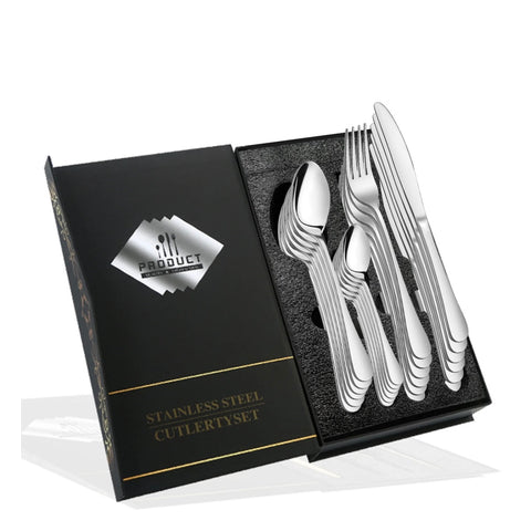 Set tacamuri Inox 24 piese pentru 6 Persoane – Eleganta și Utilitate în Fiecare Masă
