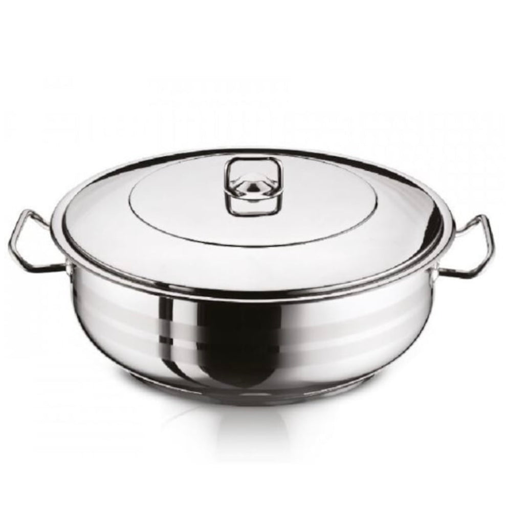 Cratita 37 litri inox profesionala cu capac Gastro, fund dublu 50 x 20 cm