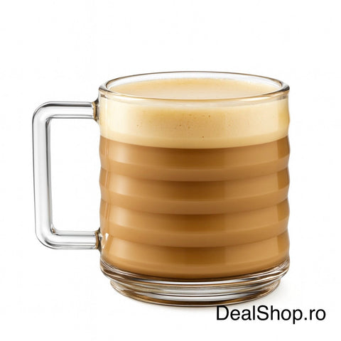 Set 6 Cești din Sticlă Bricks 320 ml, Rezistente, Elegante, Ideal pentru Cafea