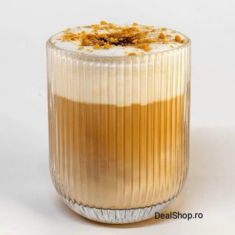 Set 18 Pahare din Sticlă Mansoura Alex 250 ml Design Modern cu Textură în Dungi CADOUL PERFECT