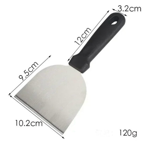 Spatulă din inox pentru grătar, burgeri și pizza-mâner ergonomic