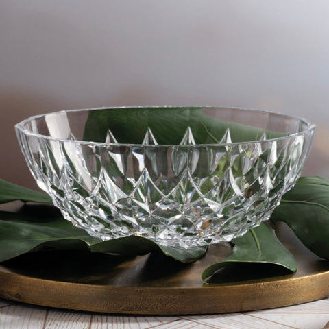 Bol oval din sticla Lavinia 24 x 15.5 x 9.5 cm design elegant cu efect de cristal ideal pentru servire rafinată