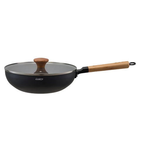 Tigaie wok cu capac Cooking by Heinner Samurai Gourmet by Rikito Watanabe invelis ceramic inductie 26 x 7.5 cm