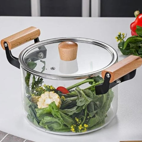 Cratita 3,2 litri sticla borosilicata cu capac rezistenta la temperaturi înalte ideala pentru gătit gustos si sănătos