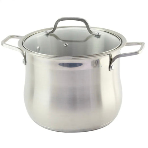 Oala 11 litri inox, fund triplu, capac din sticlă Swan-Belly cantitate oala 11 litri ,26 x 21,5 cm