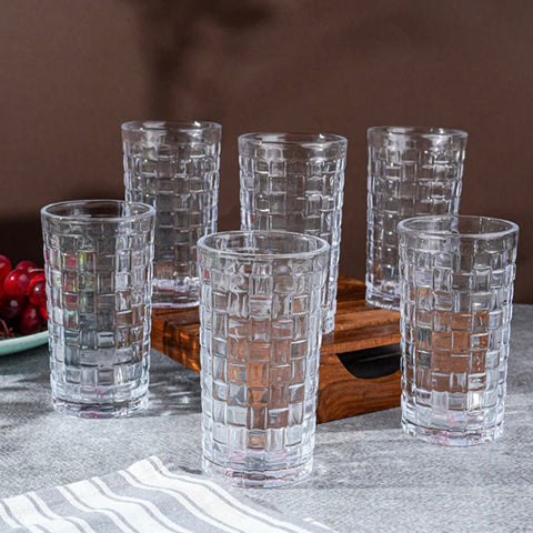 Set 6 pahare sticla 330 ml Sofia Diamond model diamant