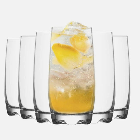Set 12 pahare din sticla LAV Adora 390 ml – Pahare Pentru Apa Sucuri și Limonada Design Modern