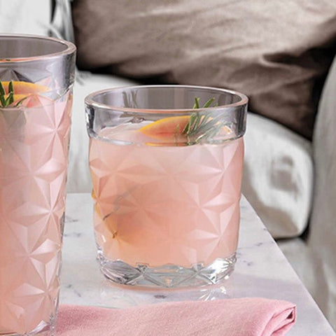 Set 4 Pahare Estrella 305 ml – Sticlă groasă cu design geometric elegant ideale pentru whisky, apă sau cocktailuri