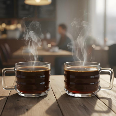 Set 6 Cești din Sticlă Bricks 250 ml, Rezistente, Elegante, Ideal pentru Cafea și Cappuccino