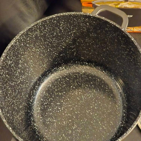 Oala 10 litri invelis de marmura capac de sticla Cooking oala ciorba sarmale GATESTE SANATOS Cadoul perfect