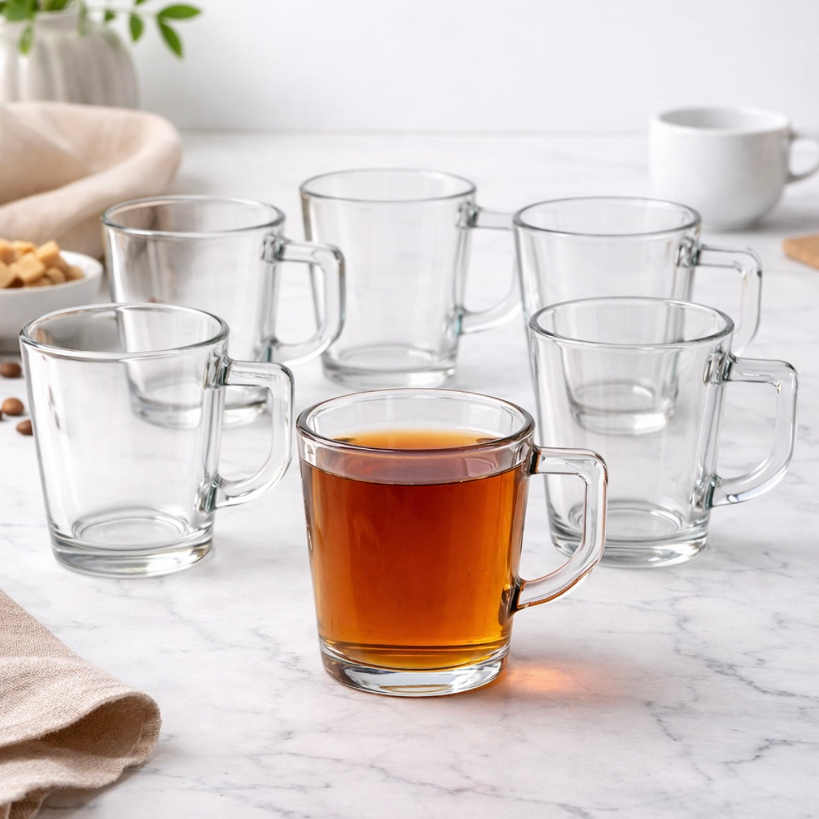 Set 6 cani din sticla Marshall 220 ml – Pentru Cafea sau Ceai Design Clasic