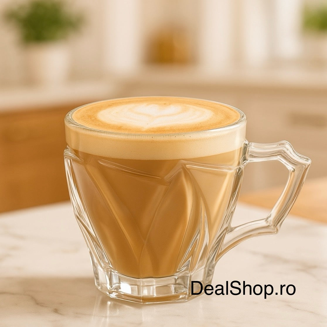 Set 6 Cești din Sticlă Rezistentă 240 ml Ebby– Eleganță și Durabilitate pentru Cafea sau Ceai