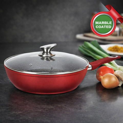 Tigaie Adanca Antiaderenta cu capac 28 cm Swan Cooking – Strat Ceramic Compatibilă inducție gaz