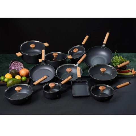 Tigaie wok cu capac Cooking by Heinner Samurai Gourmet by Rikito Watanabe invelis ceramic inductie 26 x 7.5 cm
