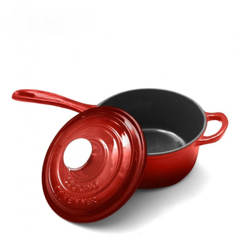 TIGAIE ADANCA FONTA EMAILATA + CAPAC 24 X 8 CM, 2.5 L, RED LINE, COOKING BY HEINNER, HR-KN-T24