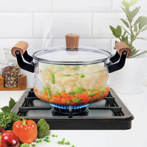 Cratita 3,2 litri sticla borosilicata cu capac rezistenta la temperaturi înalte ideala pentru gătit gustos si sănătos