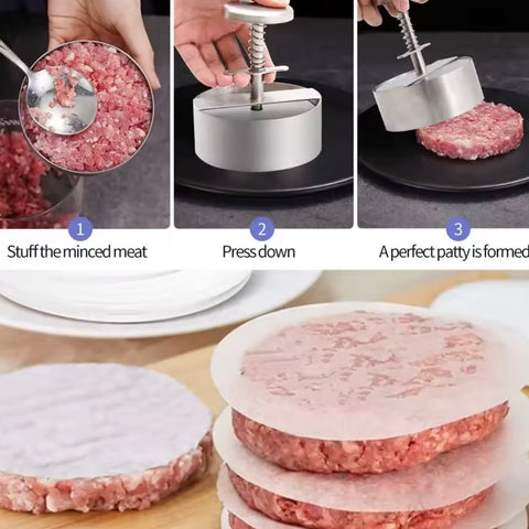 Presa pentru hamburgeri și chiftele din oțel inoxidabil diametru 10,2 cm