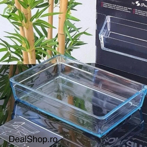 Vas yena dreptunghiular Borcam 4.35 litri 37 x 26 x 6cm – Sticla Termorezistenta 59334