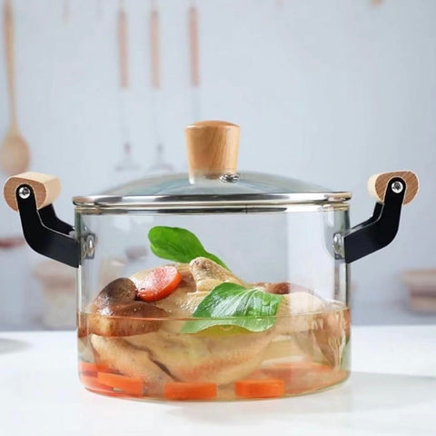 Cratita sticla borosilicata 2.5 Litri cu capac – rezistenta la temperaturi înalte ideală pentru gătit sănătos