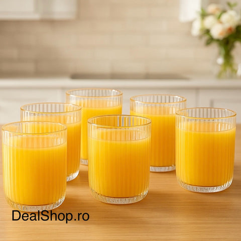 Set 6 Pahare Sticla 250 ml MANSOURA ALEX Eleganta pentru Terasa Evenimente