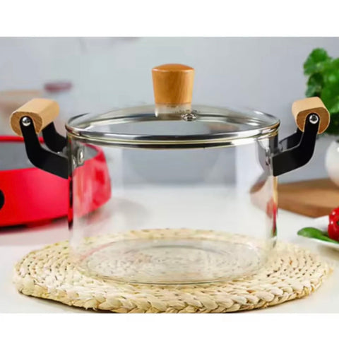 Cratita 3,2 litri sticla borosilicata cu capac rezistenta la temperaturi înalte ideala pentru gătit gustos si sănătos