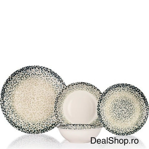 Serviciu 12 persoane de masă din porțelan 48 piese Leopard Print  design modern și elegant 05