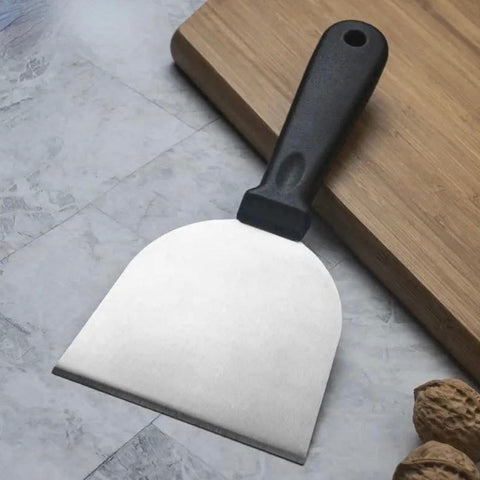 Spatulă din inox pentru grătar, burgeri și pizza-mâner ergonomic
