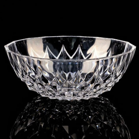 Bol oval din sticla Lavinia 24 x 15.5 x 9.5 cm design elegant cu efect de cristal ideal pentru servire rafinată