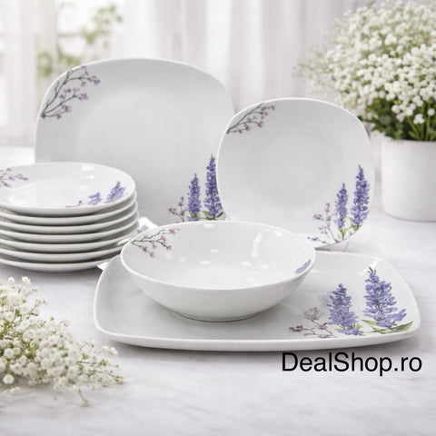 Serviciu de masa 6 persoane Portelan 20 piese model Lavandă TL 173-5