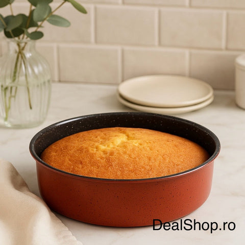 Tavă cuptor rotundă Heinner 30×10 cm – acoperire ceramică, 2 straturi, coacere uniformă