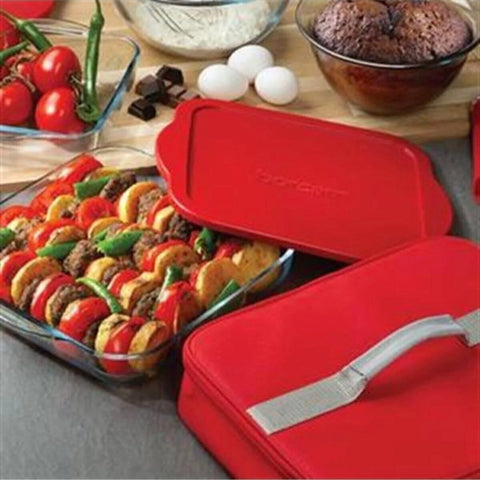 Tava yena patrata 3,2 litri cu capac din plastic  Borcam cu geanta termica 59024