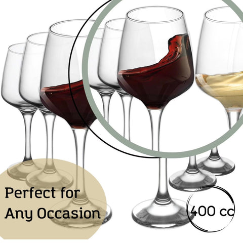 Set 6 pahare Vin Alb Rosu Rose Cocktail din sticla 400 ml Lav Lal Eleganta și Versatilitate pentru Orice Ocazie