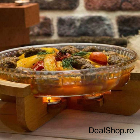 Vas Yena Rotund Borcam 2.95 L, Ø 32 cm, Sticlă Termorezistentă pentru cuptor,59014