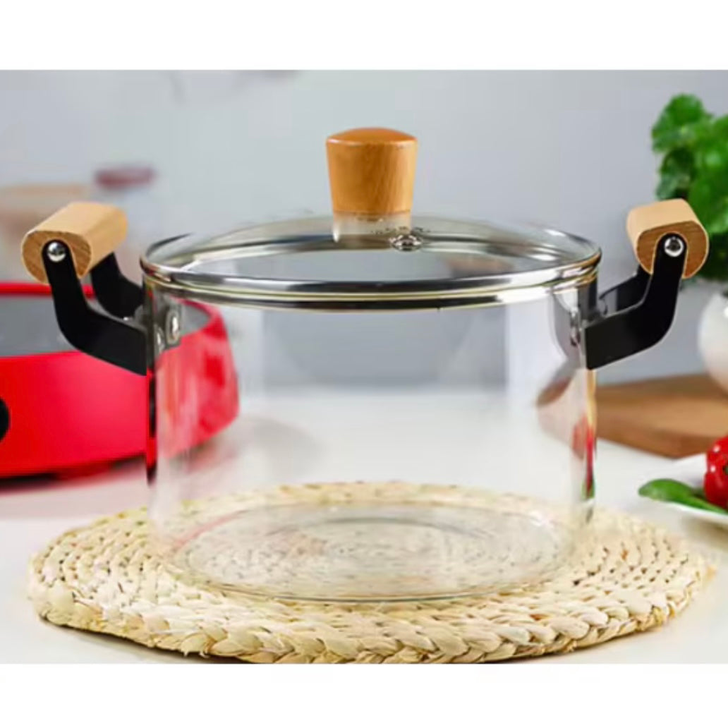 Cratita sticla borosilicata 2.5 Litri cu capac – rezistenta la temperaturi înalte ideală pentru gătit sănătos