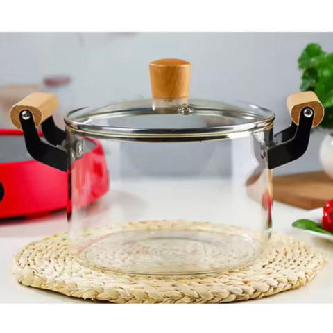 Cratita sticla borosilicata 2.5 Litri cu capac – rezistenta la temperaturi înalte ideală pentru gătit sănătos