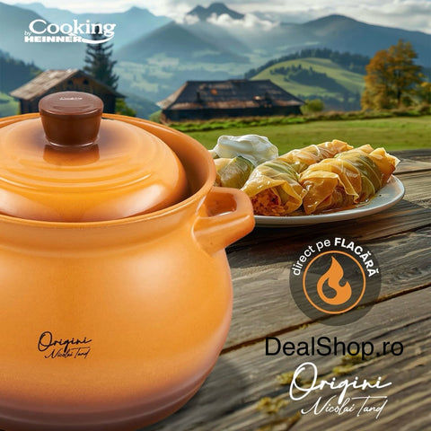 Oala 6 litri cu capac ceramica Cooking by Heinner Origini Chef Nicolai Tand Gateste sanatos traditional sarmale