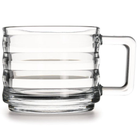 Set 6 Cești din Sticlă Bricks 250 ml, Rezistente, Elegante, Ideal pentru Cafea și Cappuccino